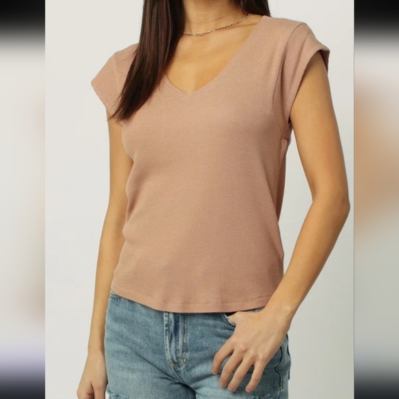 Dear John , Deni Muri Thermal V-Neck Top Wild Mushroom, Size Small - Picture 1 of 8